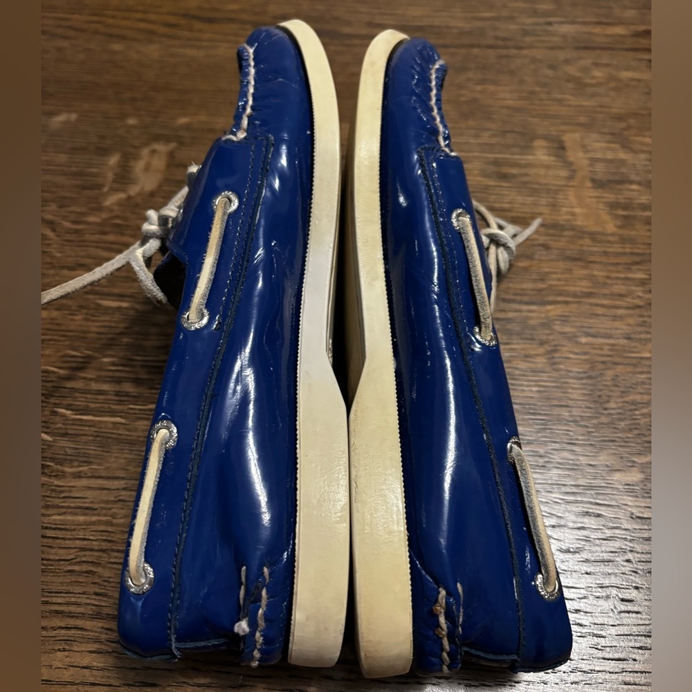 Sperry Top-Sider Blue Patent Leather Boat Shoes Women’s 7M Non-Marking - Picture 4 of 8
